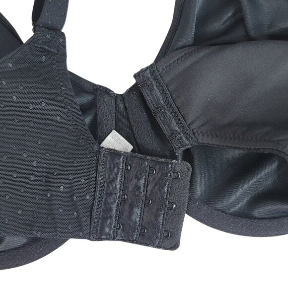 Wacoal Back Appeal Minimizer Bra Black 34DD Dots Seamless Underwire Adj #857303 - Picture 7 of 10